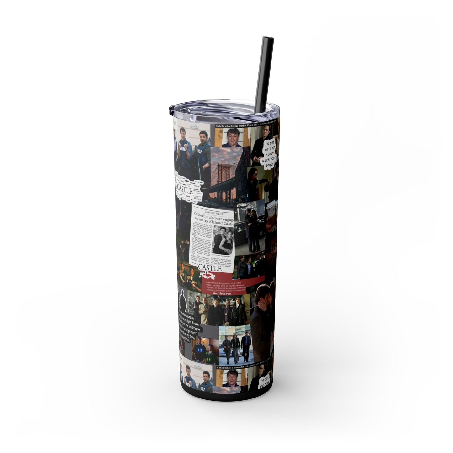 Castle TV Show Skinny Tumbler Kate Beckett Richard Castle Crime Junkie