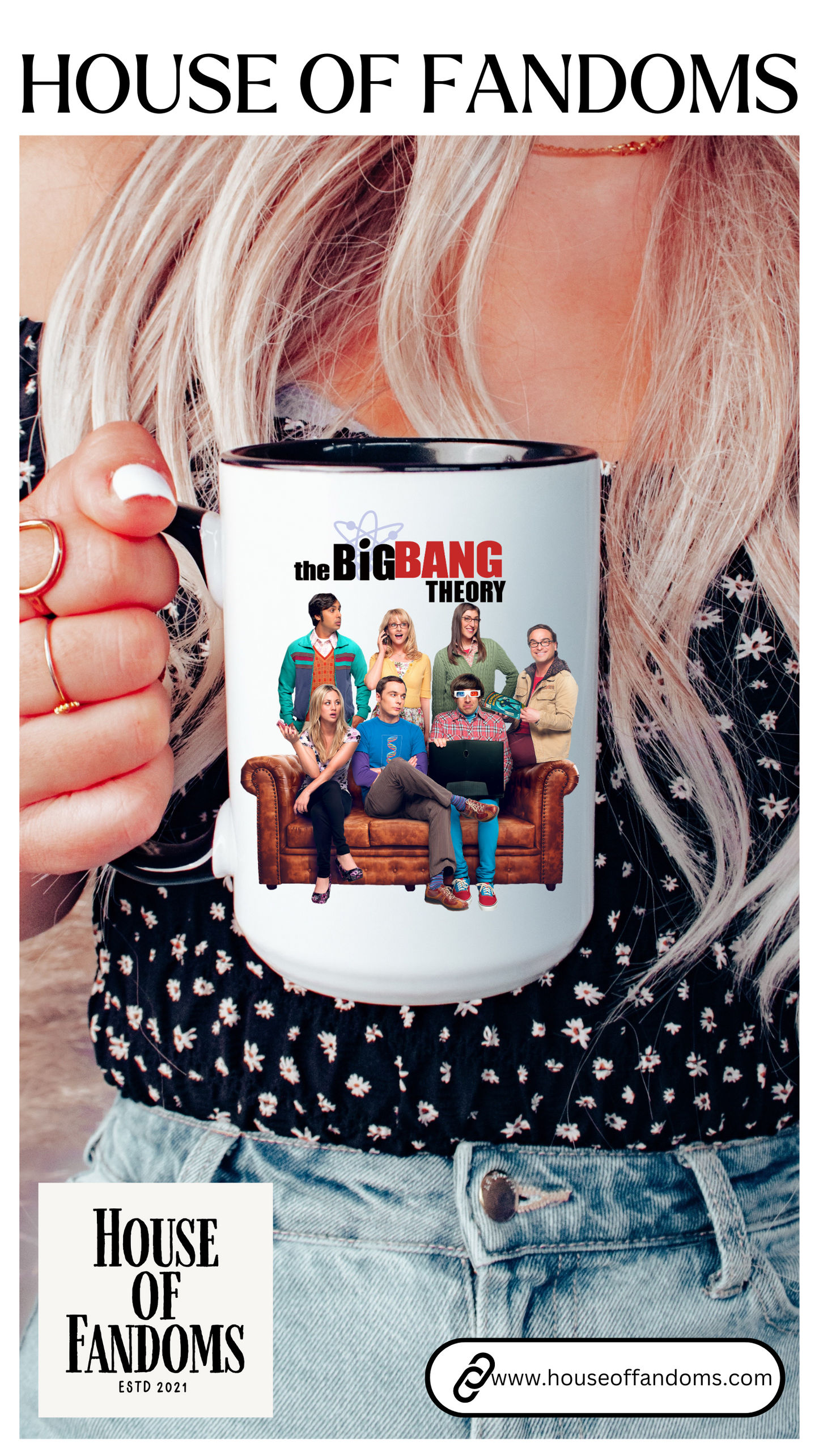 Big Bang Theory TV Show Coffee Mug Colored Handle 11 oz or 15 oz